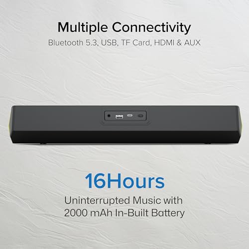 Image of VW Chaser Bar | 30W Bluetooth SoundBar | 2.0 Channel | Multiple Connectivity & Sleek Design (Black)