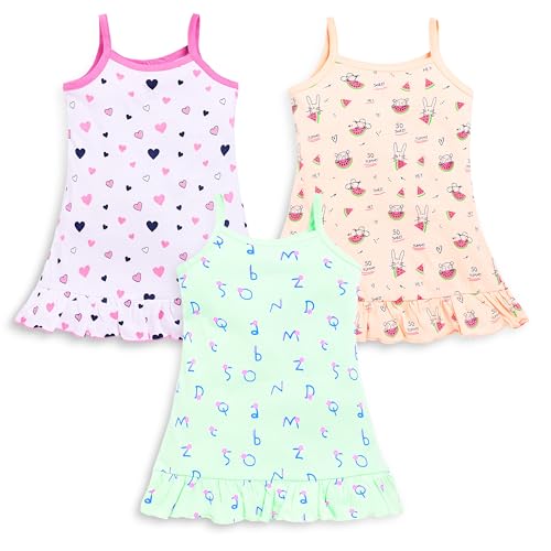 Image of LuvLap Baby Girl 100% Cotton Sleevless Girls Frock Pack of 3