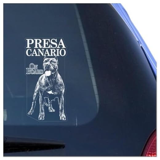 Presa Canario Clear Vinyl Decal Sticker for Window, Dogo-Canary Mastiff Dog Sign Art Print