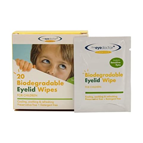 The Eye Doctor Junior Eyelid Wipes - 20x Individually Wrapped Kids Eye Lid Cleansing Wipes - Daily Hygiene & Dry Eye Relief - Suitable for Children's Sensitive Eyes Cover