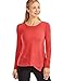 Produktbild CRZ YOGA Damen Burnout Cottony-Soft Shirt Sport Classic Fit Langarm Top Karminrot 44