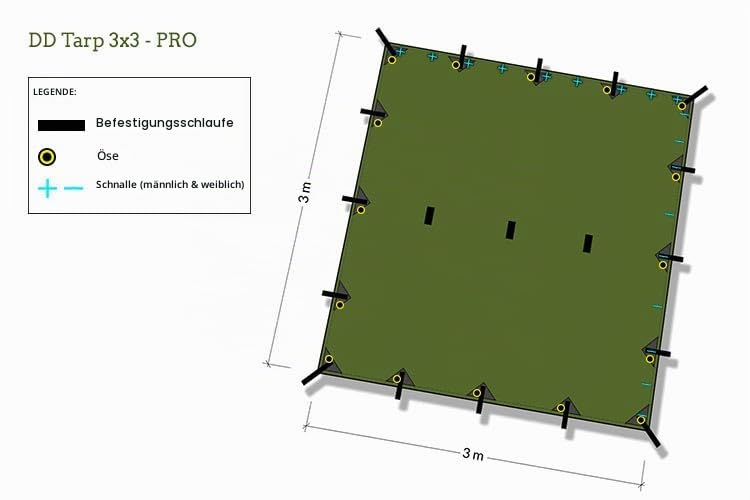 DD Tarp 3x3 - Pro - Olive Green