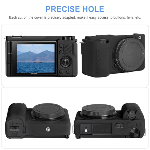 Funda de silicona para cámara Sony Alpha ZV-E10 negra miniatura 5