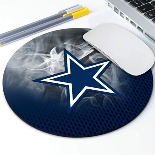 ZYJTEK Sports Round Mouse Pad Green YellowDesign Non-Slip Rubber Base Mousepad for Computers Laptop Desk Gaming Mouse Mat for Football Fans