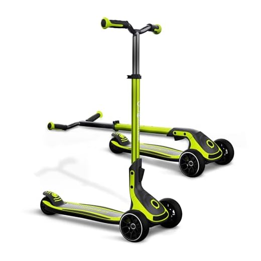 Globber - ULTIMUM - Patinete plegable de 3 ruedas para niños, adolescentes y adultos , Verde lima