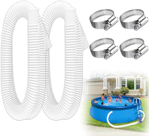 Pool Hose Replacement 1.25Inches Diameter Replacement Hose,Swimming Pool Filter Replacement Hose for Above Ground Pools, Compatible With Filter Pump 300GPH,330 GPH,530 GPH,and 1,000 GPH(2Pcs)