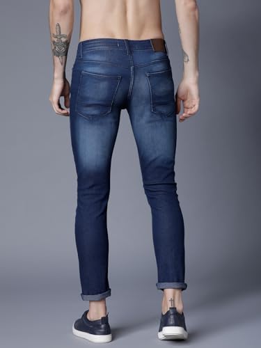 Image of Highlander Mens Tapered Fit Denim Jeans for Man| Regular Length|Mid-Rise|Stretchable Fabric for Comfort fit| Jeans for Man | Men Jeans
