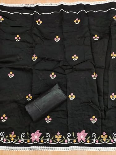 Image of Pandadi Saree Women's Cotton Embroidery Unstitched Salwar Suit Dress Material