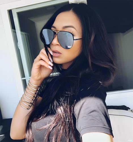 ADE WU Retro Oversized Aviator Sunglasses for Women Classic Black Gold Metal Vintage Big Pilot Sun Glasses3