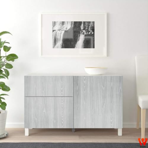 Image of WISDOM Grey Wood Grain Thick Wallpaper Peel and Stick, Waterproof Self-Adhesive Vinyl Contact Paper for Cabinets, Kitchen, Bathroom, Desk, Table & Furniture, Removable & Waterproof 12x48 in Grey Wood