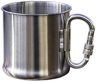 ADVENTURIST Stainless Steel Camping Coffee Mug with Carabiner Handle - 13.5oz