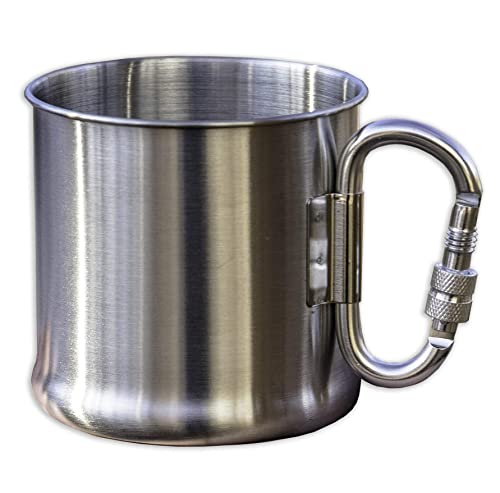 ADVENTURIST Stainless Steel Camping Coffee Mug with Carabiner Handle - 13.5oz