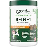 Greenies Dog Supplements 8-in-1 Multi-Benefit Chicken Flavor, 15.5 oz. Container, 80 Count