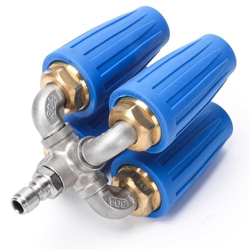 Inkoby Boquilla turbo 4 en 1, boquilla turbo giratoria de 360° con conector rápido de 1/4 pulgadas, orificio 2.5, 4000 PSI Ma