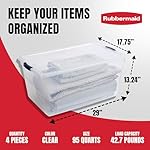 Rubbermaid Cleverstore 95 Quart Clear Stackable Large Plastic Storage Containers with Lids for Office and Home Organization, Clear (4 Pack) - Image 4