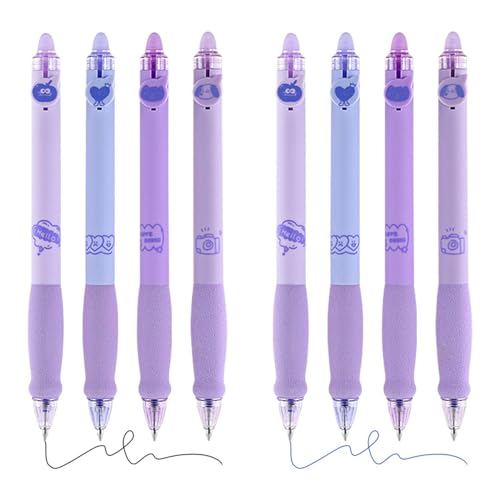 8 Bolígrafos De Gel Borrables, Tinta Azul Negro, Simple Y Creativo, Pluma De Escritura De Estudiantes, Adecuado Para Oficina Y Escuela.