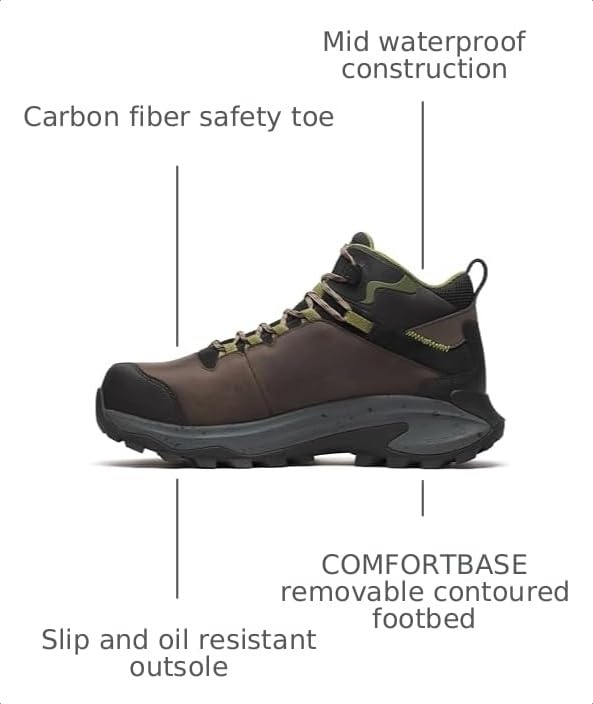 Image of Merrell Men's Moab Speed 2 Mid Waterproof Carbon Fiber Work