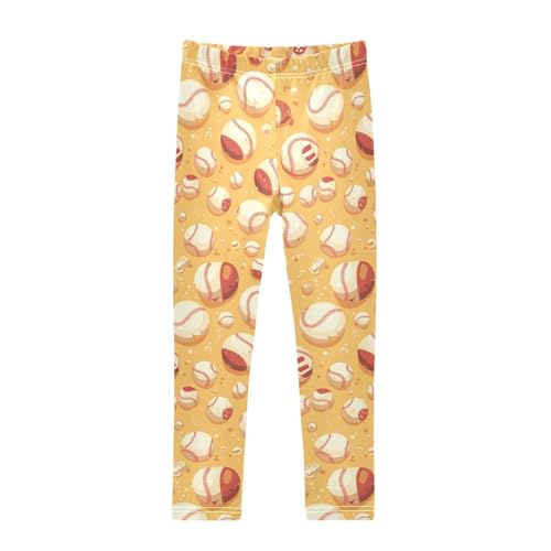 KLL Baseball Pattern Toddler Girls Legging Fashion High Waisted Yoga Pants Exercise