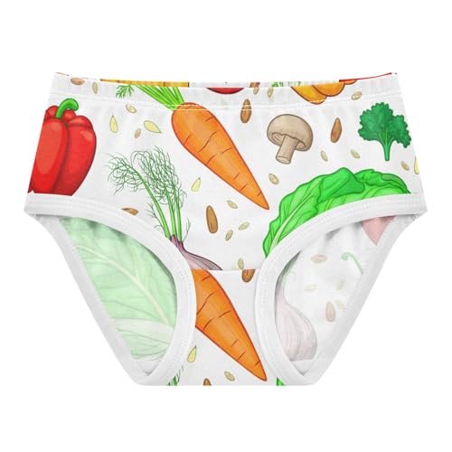 Colorful Vegetables Carrots White Girls Underwear Toddlers 2t Cotton Little Girl Panties Colorful Underpants Briefs