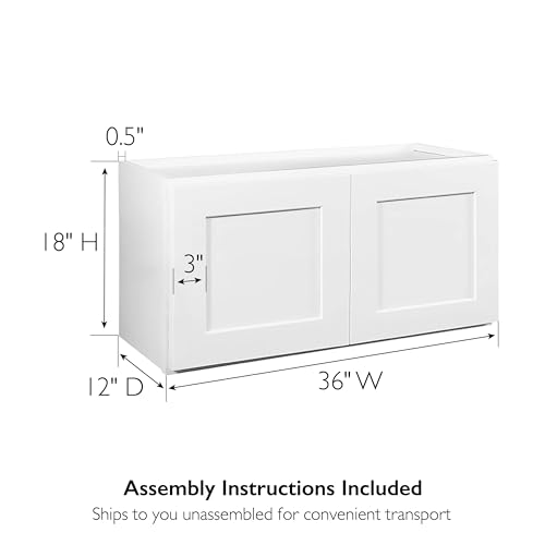 Image of Design House Brookings Kitchen Bridge Wall Cabinet, 36 inch, White
