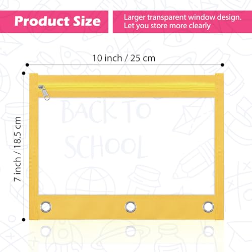 Image of Lincia 36 Pack Pencil Pouches for 3 Ring Binder with Zipper Bulk Binder Pencil Bags, 6 Colors, Binder Pencil Case with Double Sided Clear Window for College Office Supplies(Macarons)