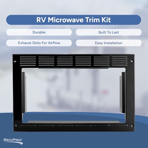 Image of RecPro RV Microwave Trim Kit, Black, Fits 1.0 Cu. Ft. Microwave
