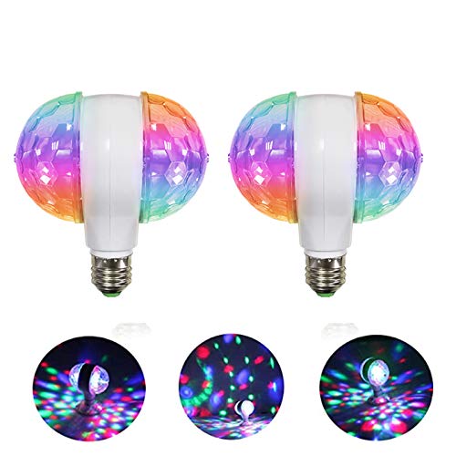 MINO ANT Disco Ball Light Strobe Lights for Parties- 6W E27 RGB Multicolor Led Party Disco Lights Strobe Light DJ Stage Light Bulb Decor for Birthday, Disco, Club, Bar, Home Party, Christmas(2 Pack))