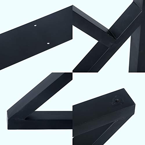 Image of MBQQ 2 Pcs Furniture Legs Rustic Decory K Shape Table Legs,Heavy Duty Metal Desk Legs,Dining Table Legs,Industrial Modern, DIY Iron Bench Legs(H28 inchxW17.7 inch)