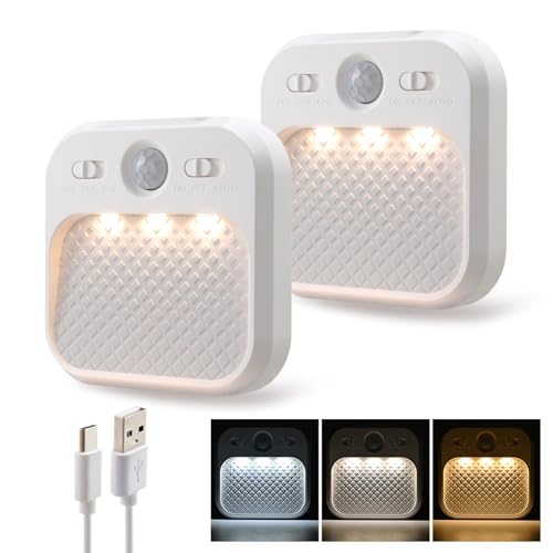 Image of DAMI Motion Sensor Night Lights Rechargeable with Timer, Battery Cabinet Light with 3 Color Temperatures Stepless Dimming, Magnetic Closet Light for Travel, RV, Cruise Essentials 2026