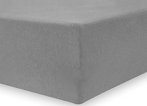 DecoKing Fitted Sheet Super Emperor 100% Combed Cotton Soft Jersey Bed Sheet 200x220-220x240 cm Steel Amber - Image 4