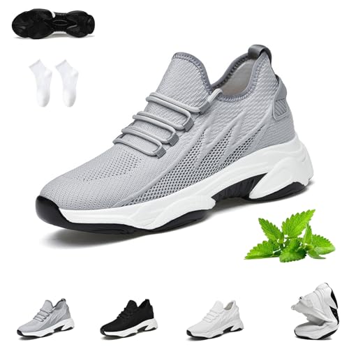 Tallure Sneakers, Tallure Sneakers Height Increasing for Women, 1.6/2.4/3.2/4 Inches Invisible Height Increasing Shoes Non-Slip Breathable Mesh Lightweight Elevator Running Shoes(Gray(10cm/3.9inch),US