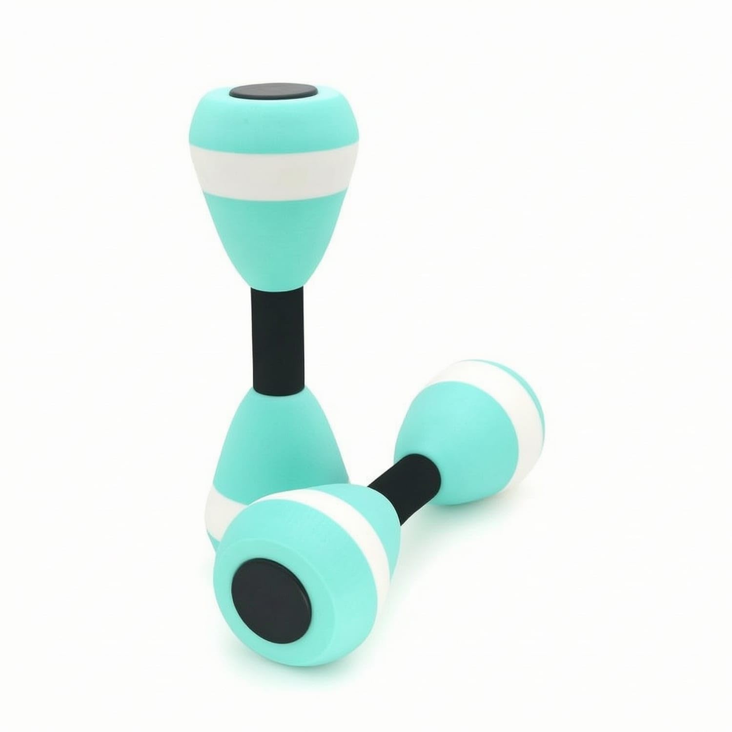 EVA Soft Water Dumbbells eco Friendly Pool Dumbbells High-Density Water Exercise Floats Ergonomic for Beginners, Swimmers, Kids, Swim Practice, Turquoise White-image-47