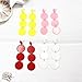 80s Neon Round Drop Earrings Acrylic Circle Disk Dangle Earrings Halloween Circular Statement Earrings for Women (Red)