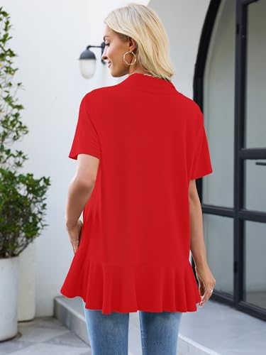 Image of Heymoments Women's Lightweight Open Front Knit Cardigans Short Sleeve Casual Soft Drape Summer Cardigan S-2XL