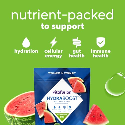 Vitafusion Hydraboost Drink Powder Packets, Electrolytes Support Daily Hydration, Vitamins Support Cellular Energy & Immune Health, Prebiotic Fiber Supports Gut Health, Watermelon Blast, 15 Sticks - image 3