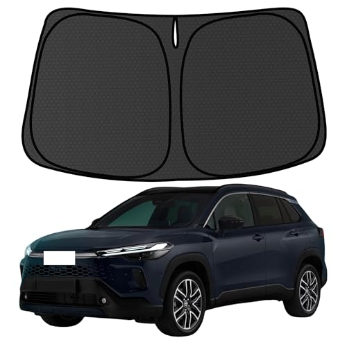 Corolla Windshield Sun Shade for Toyota Corolla Cross Hatchback 2022-2025 Blocks UV Rays Accessories,1:1 Custom Foldable Wear-Resistant Front Window Sunshade Visor,Keeps Your Car Cooler