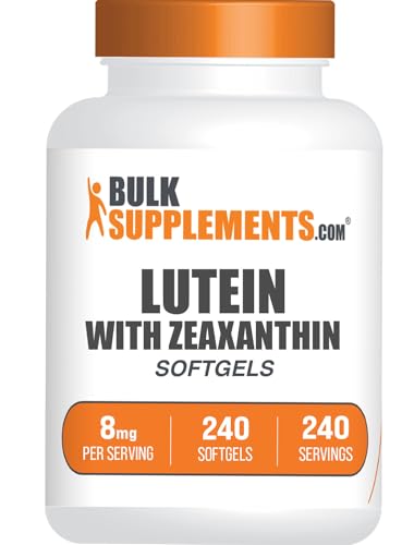 BulkSupplements.com Lutein with Zeaxanthin Softgels - Zeaxanthin Plus Lutein Lutein and Zeaxanthin Supplements Eye Vitamins - Gluten Free 1 Softgel per Serving 240 Softgels