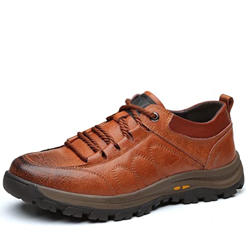 Gxswlaaa Sapatos sociais masculinos, sapatos de caminhada modernos de couro sapatos sociais Oxford m