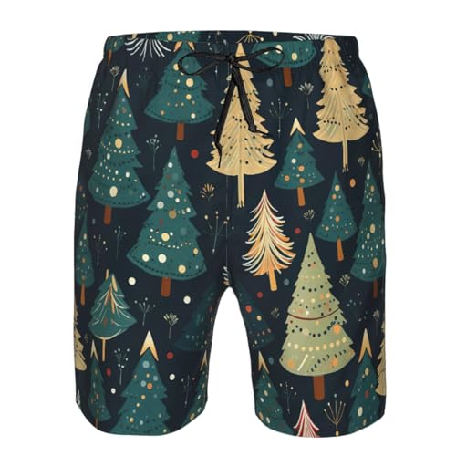 Christmas Tree Print Stylish Beach Shorts Swim Trunks Lightweight Breathable Summer Outdoor Activities4