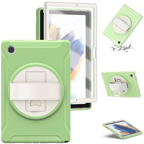 Funda antichoque Samsung Galaxy Tab A8 con correa de mano giratoria y soporte