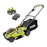 RYOBI 16 in. One+ 18-Volt Lithium-Ion Hybrid Walk Behind Push Lawn Mower Two 4.0 Ah Batteries & Charger Included (Bulk Packaged)