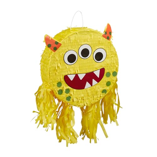 Relaxdays Pinata lustiges Monster zum Aufhängen Kinder Mädchen & Jungs Geburtstag Piñata zum selbst Befüllen bunt