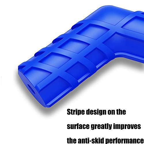 ROMASO Motorcycle Shift Lever Cover,Shift Cover,Flexible Rubber,Anti-Slip Stripes Design,Universal Blue(Pack of 2)
