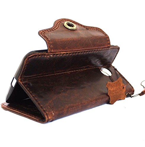 Genuine Oiled Leather Case For Motorola Nexus 6 Luxury Book Wallet Handmade Business Daviscase Brown #TOP3