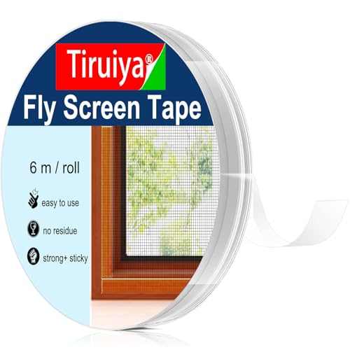 Tiruiya Cinta Mosquitera Adhesivo, Alternativas a la Cierre de Gancho y Bucle, Transparente Cinta de Fijación de Mosquiteras para Fija Ventana Puerta