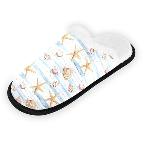 Beige Starfish Slippers For Women Men Soft Memory Foam Non-Slip Animal Winter Indoor House Shoes Travel Slipper2