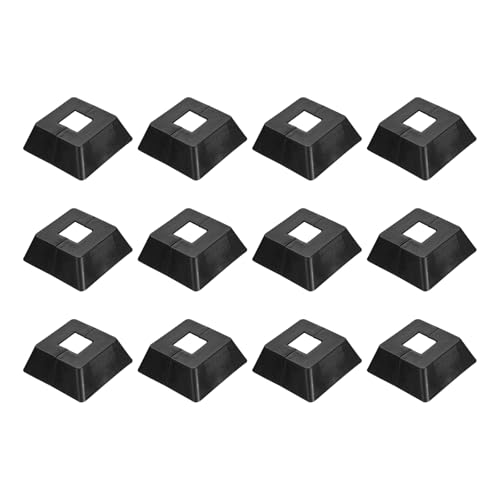 Jupe de poteau de clôture 0.8 pouce cache base de poteau fendu noir