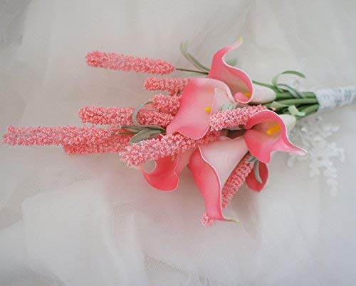 Lily Garden Mini 15" Artificial Calla Lily 10 Stem Flower Bouquets (Pink Lavender) #TOP2