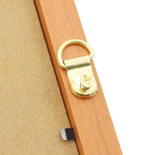 Image of 60 Pcs D Ring Picture Hangers with Screws Picture Hanging D Rings Photo Frame Hooks Clock Hangers Picture Hang Solutions Golden