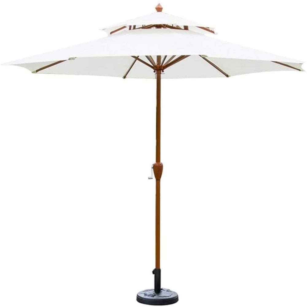 WDSOPK Parasol Parasols 2.7M Circle Patio with Winding Crank - Sun Shade Umbrella for Outdoor, Garden, Beach, Pool